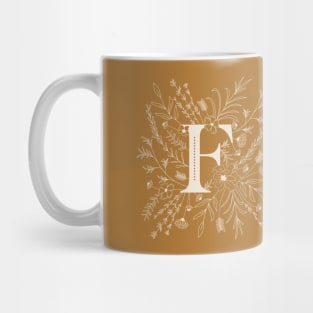 Botanical Letter F (Mustard Yellow) Mug